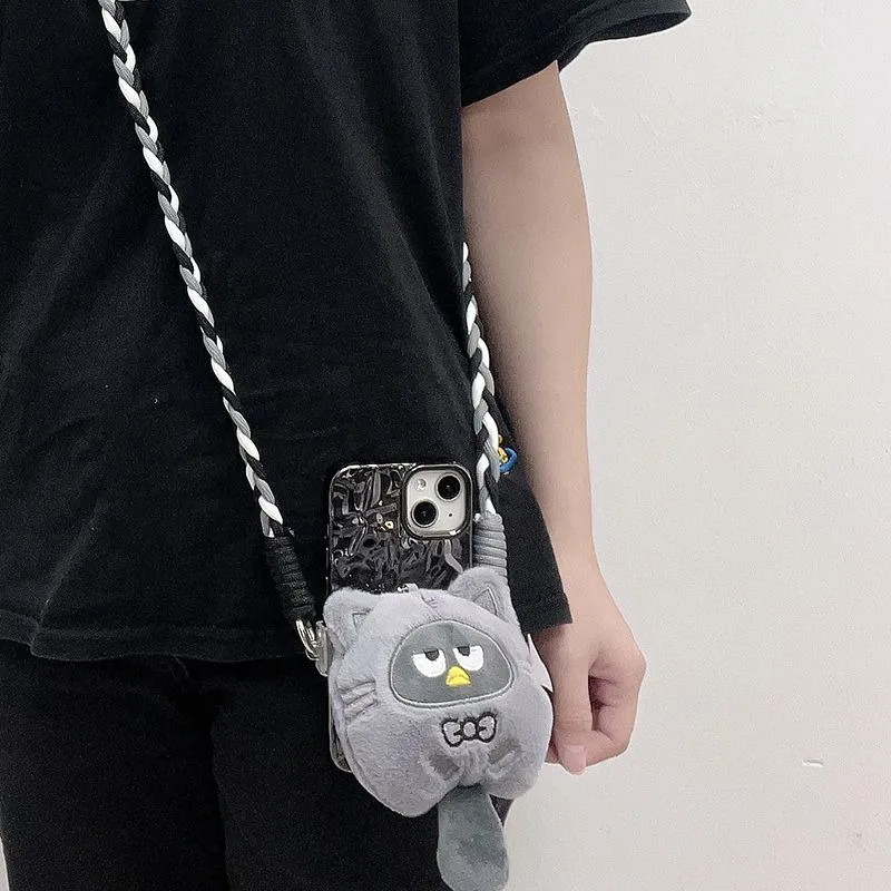 Sanrio Hangyodon อะนิเมะ Kawaii เชือกสะพายข้างเคสโทรศัพท์คลิปหลังน่ารักการ์ตูนแบบพกพากลางแจ้งจี้ของขวัญสําหรับเด็ก