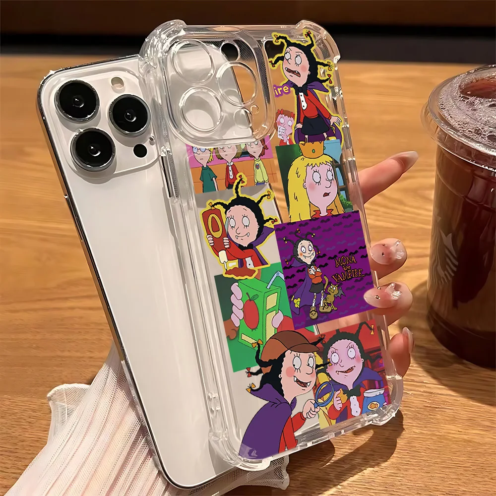 Coque de téléphone dessin animé Mona le Vampire, étui Anti-chute transparent pour Samsung Galaxy S25 S24 S23 S22 S21 S20 Note20 Edge FE Ultra Plus 4G 5G