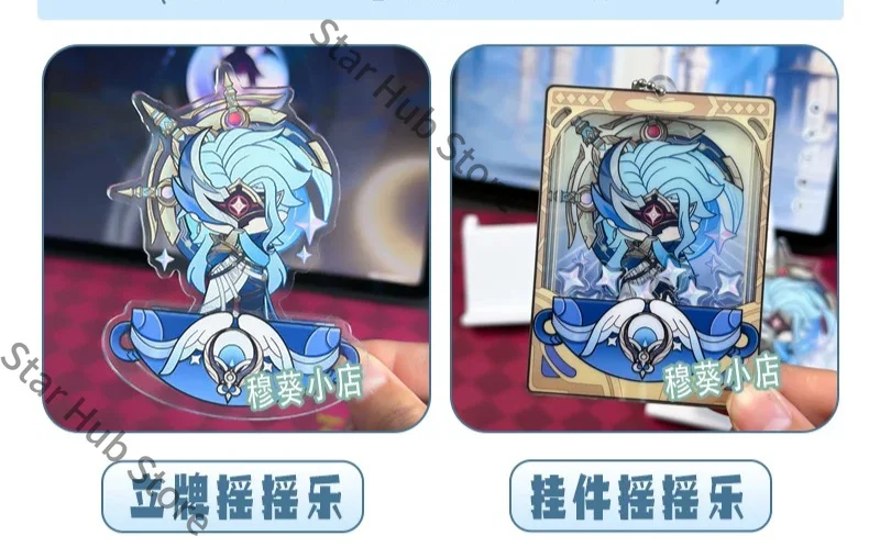 Genshin Impact Flins Columbina Durin YoYo Acrylic Standing Sign Fridge Magnet Pandent Cosplay Colleagues Adorable Gifts Anime
