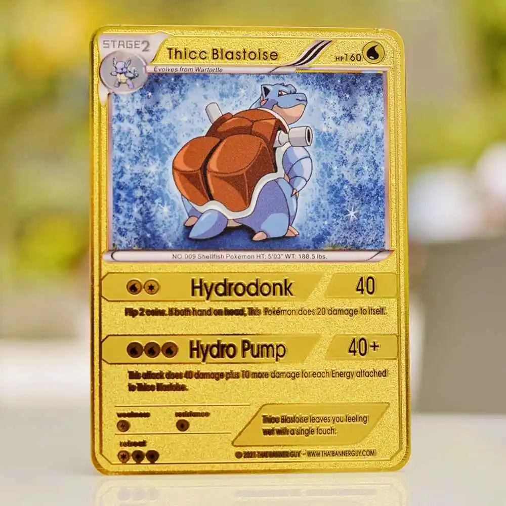 

Pokemon Cards Metal Pokémon Letters Gold Tcg Thicc Blastoise Vmax Charizard Vstar Anime Trading Card Board Games Kids Toys Gifts