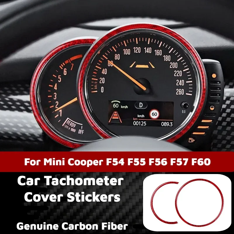 Car Tachometer Cover Stickers for Mini Cooper F54 F55 F56 F57 F60 Interior Decor Accessories Trim Carbon Fiber Dashboard Frame