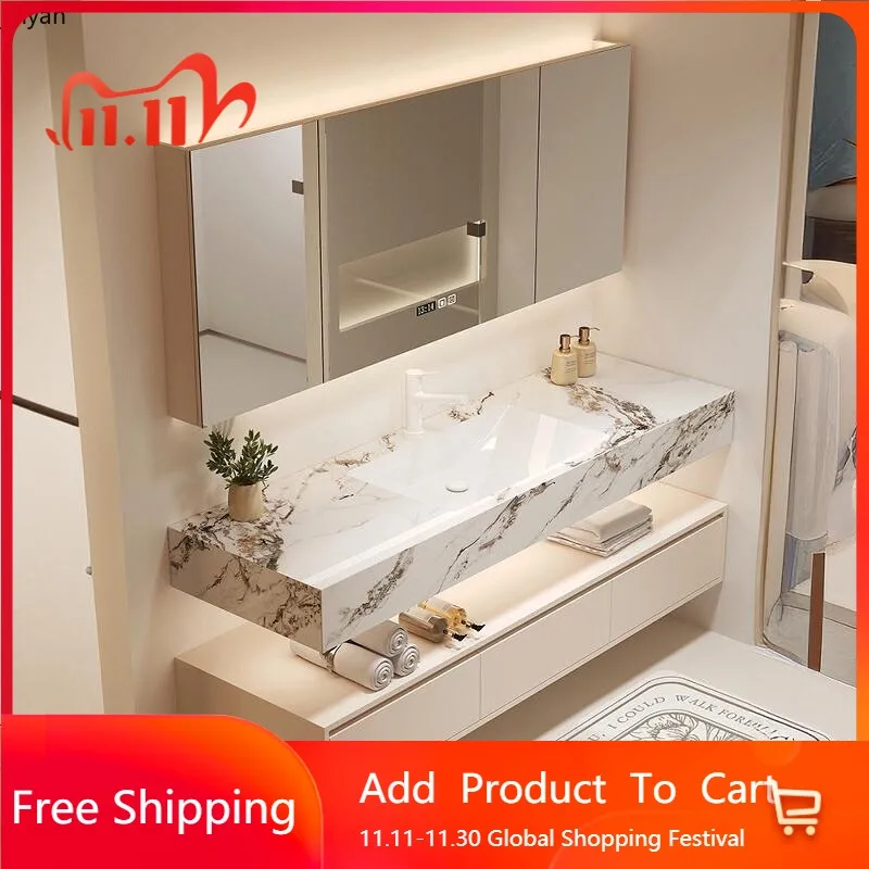 

Luxury Washbasin Cabinets Vintage Vanity Light Mirror Cabinets Storage Makeup Muebles Para El Hogar Maderaa Home Furniture