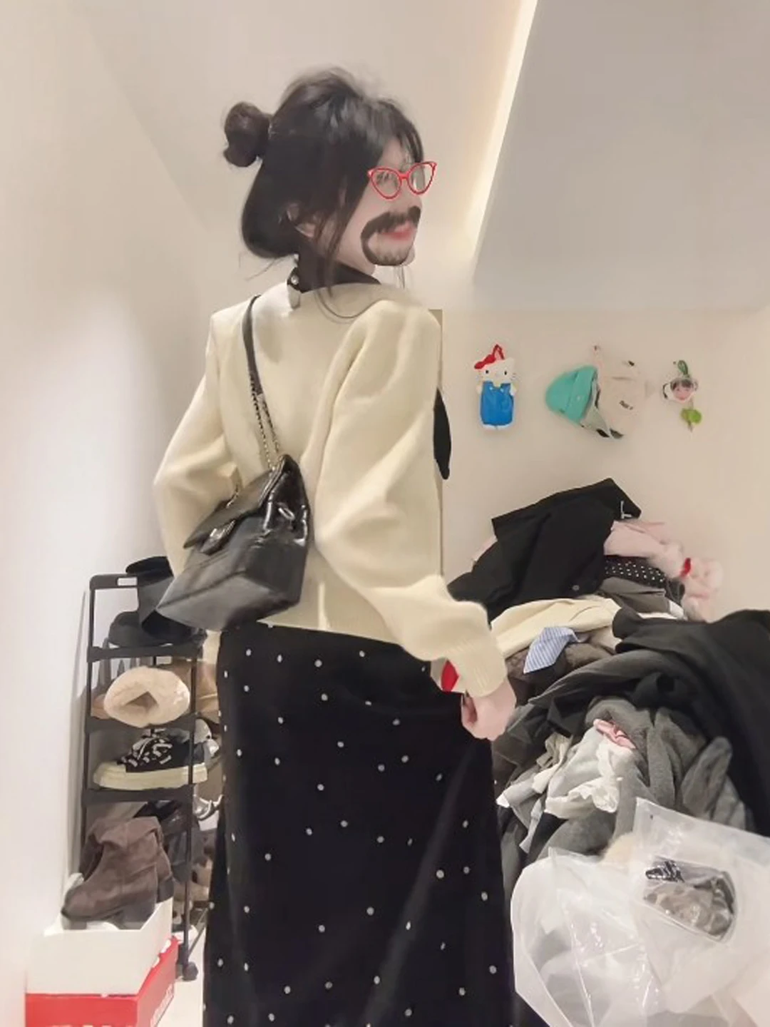 

Korean Sle Gentle Knitted Sweater And Polka Dot Skirt Two Piece Set Anti Aging Whole Outfit Spring 2026 Faion Set
