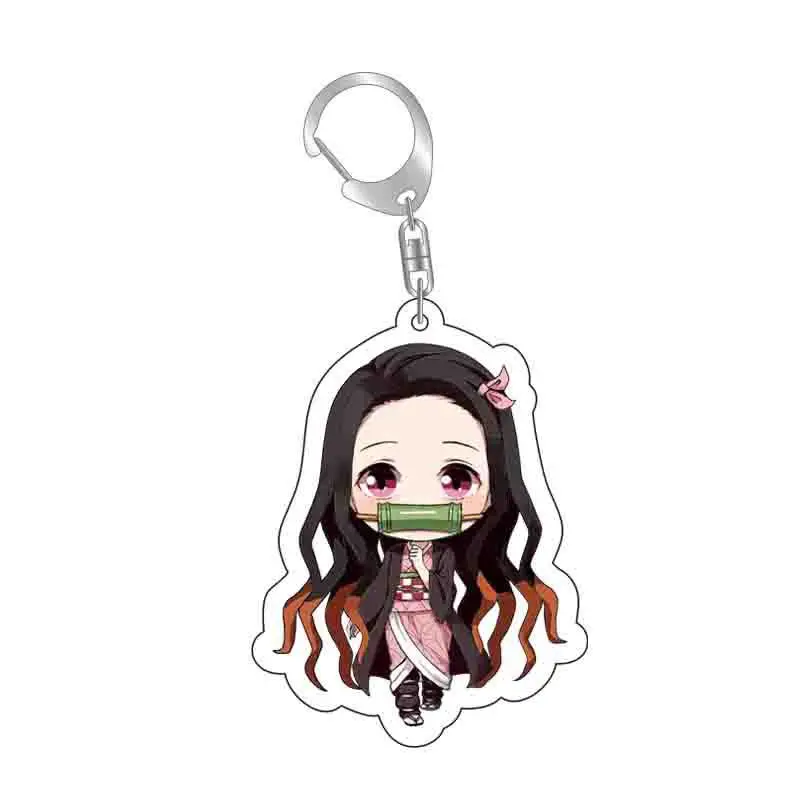 Anime Kamado Nezuko Hashibira Inosuke Rengoku Kyoujurou Sabito Kanroji Mitsuri Tomioka Giyuu Acrylic Keychains Pendants Figure