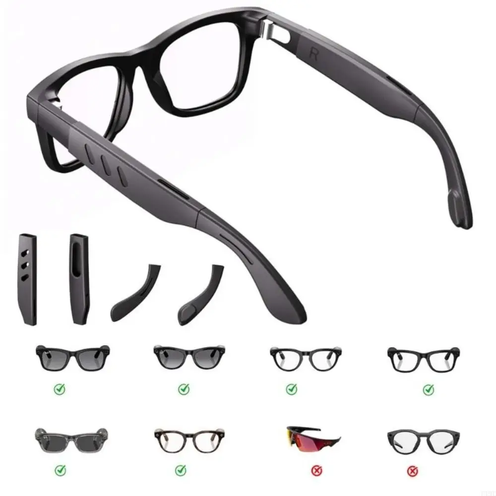 Silicone Glasses Temple Sleeve Scratch Protection Slip On Eyeglasses Grip Cover Anti Slip Temple Tip Sleeve for Ray-Ban Meta