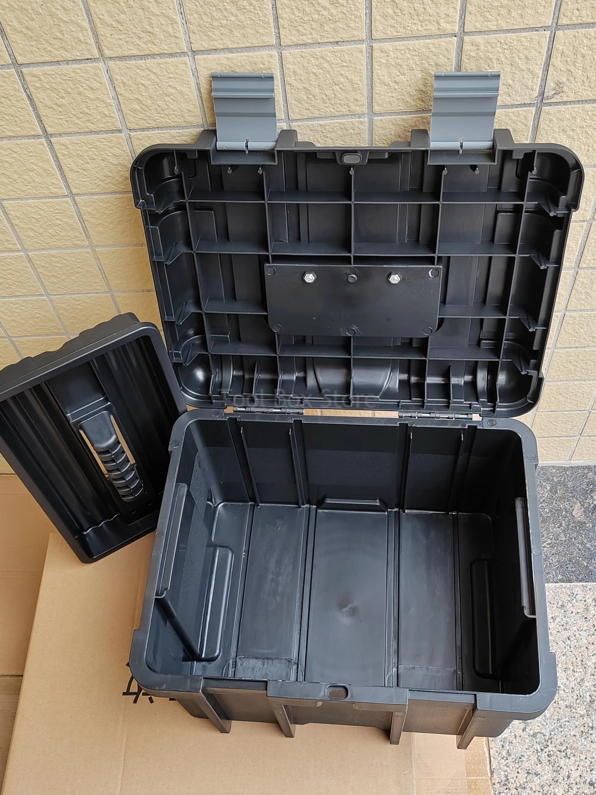 Grande caixa de ferramentas, impermeável, à prova de choque, Hard Case Box, vazio Tool Case, Household Electrician Toolbox, Hardware Tool Storage Box