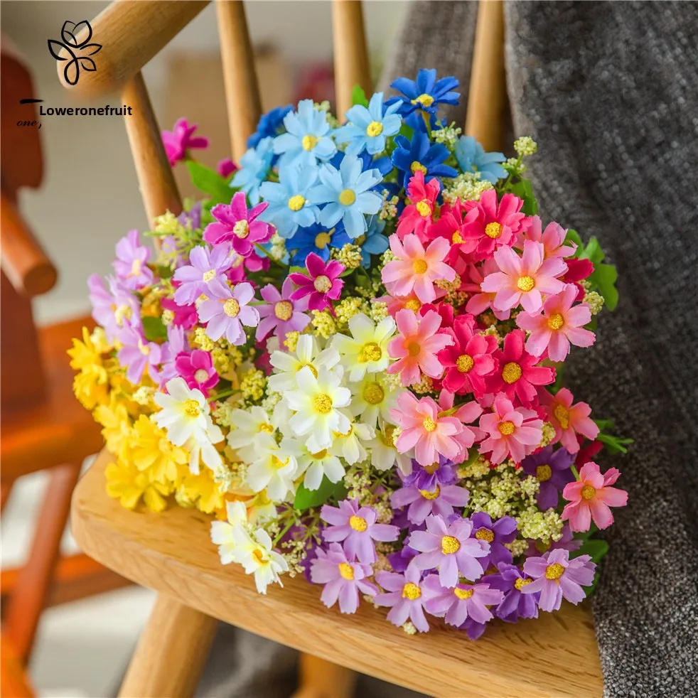 

28 Heads Artificial Chrysanthemum Daisy Flowers 7 Branches Fake Dancing Chrysanthemum Silk Artificial Flowers