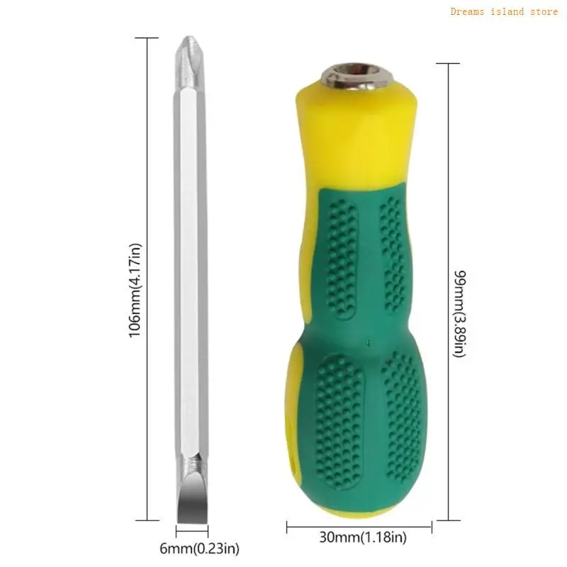 ฟังก์ชั่นสองฟังก์ชั่น nonslip handle ไขควงพร้อมปลายแม่เหล็กสำหรับบ้านที่มีประสิทธิภาพ DIY และการซ่อมอย่างมืออาชีพใช้ hx6c