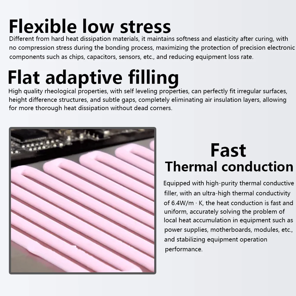 MJ-TECH MGEL-600 Thermal Putty 6.4W/mk Thermal Grease Gel For VGA GPU Drone IC Processor Rapid Cooling Replacement Thermal Pad