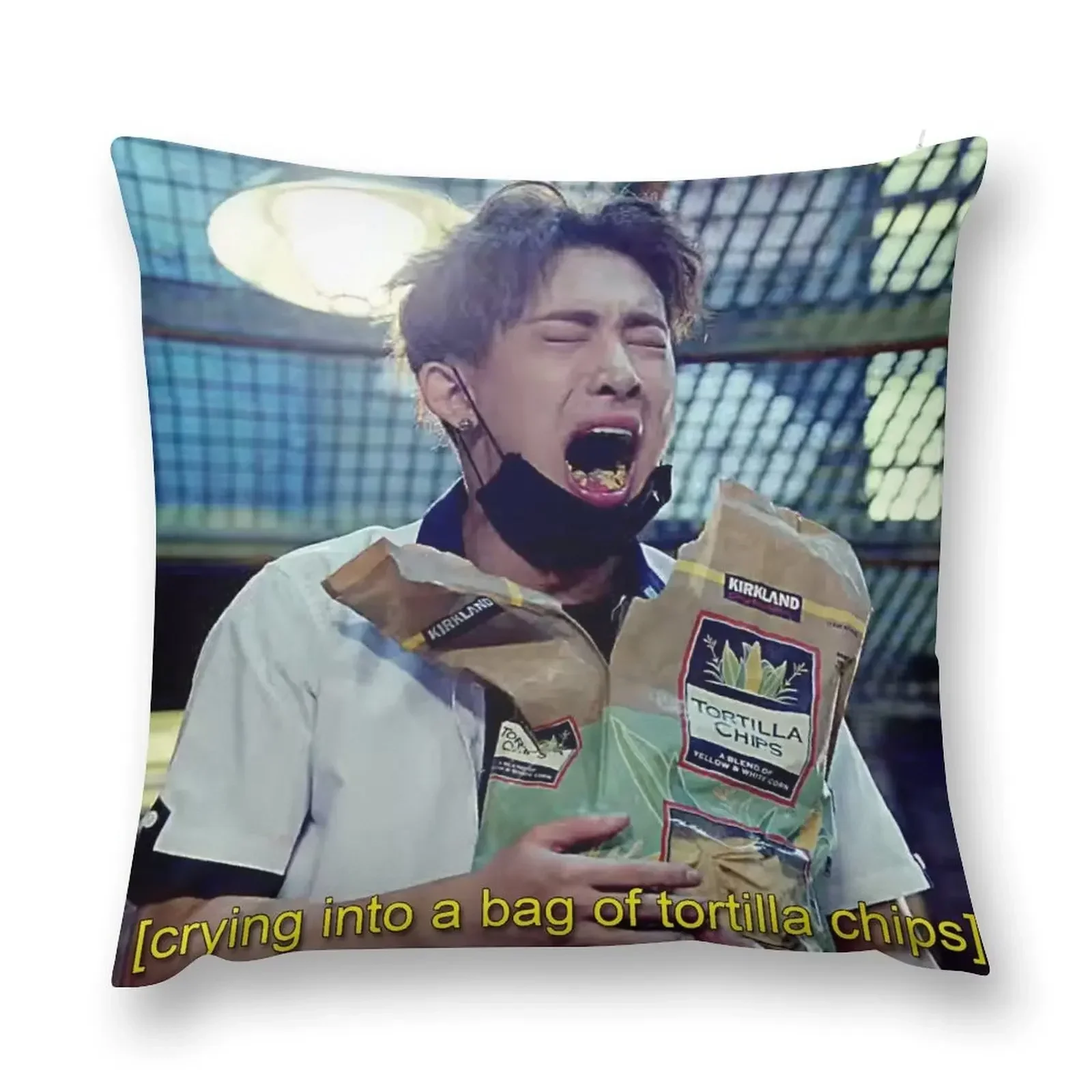 

Wonho Emotionally Eating Tortilla Chips Throw Pillow Cushion Cover Pillow Cases Cushion Cover Set pillow