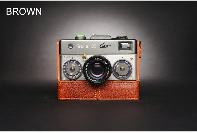 تصميم لحقيبة الكاميرا Rollei 35 Classic 35Royal المصنوعة يدويًا من الجلد الطبيعي