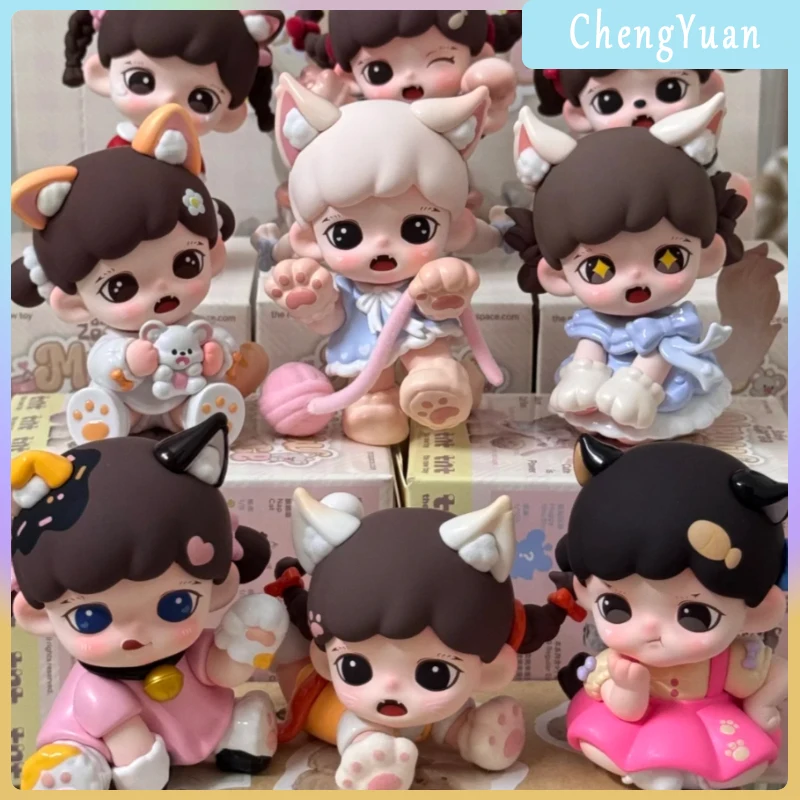 

Подлинная серия Baby Ziyada Meow Eat Face, слепая коробка, милые мини-фигурки, коллекция, настольное украшение, модный тренд, подарок