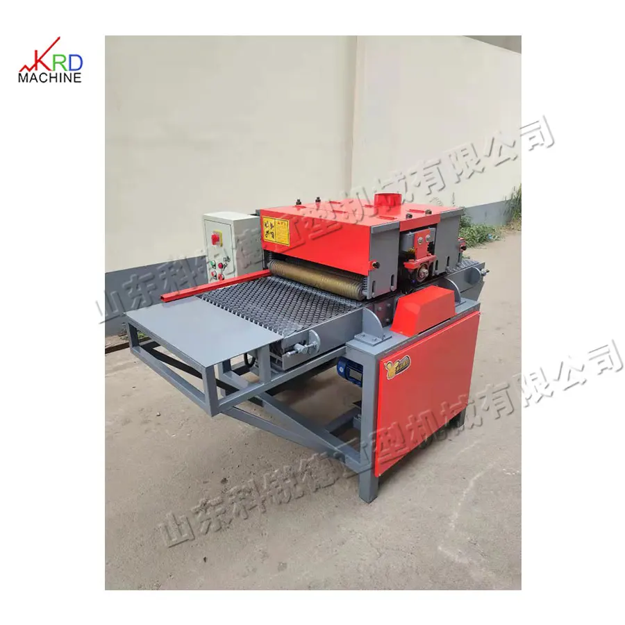 Small semi-automatic feeding multi-blade saw Multi-blade saw for woodworking Sheet material discharge machine