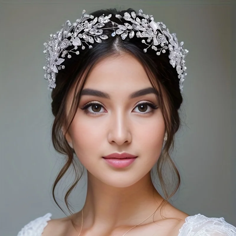 

Luxury Crystal Headband Tiara Rhinestone Leaf Headband Hairband For Women Bridal Wedding Hair Accessories Jewelry Headband Tiara
