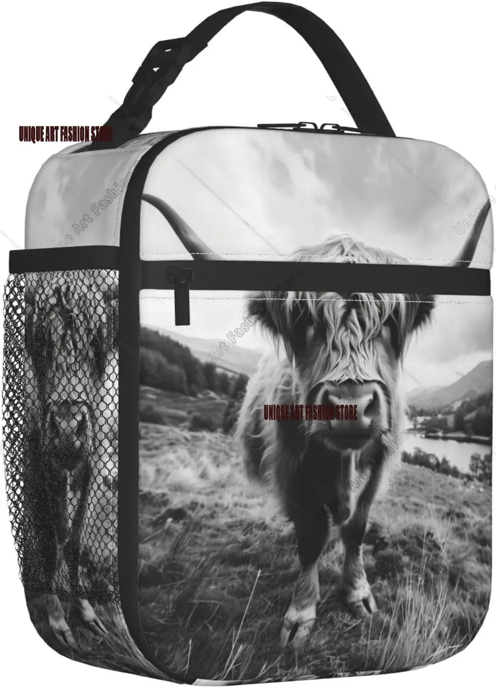 Koe geïsoleerde lunchbox voor dames heren Koe lunchtas voor werk Picknick Reizen Wandelen Strand of vissen Koe lunchbox