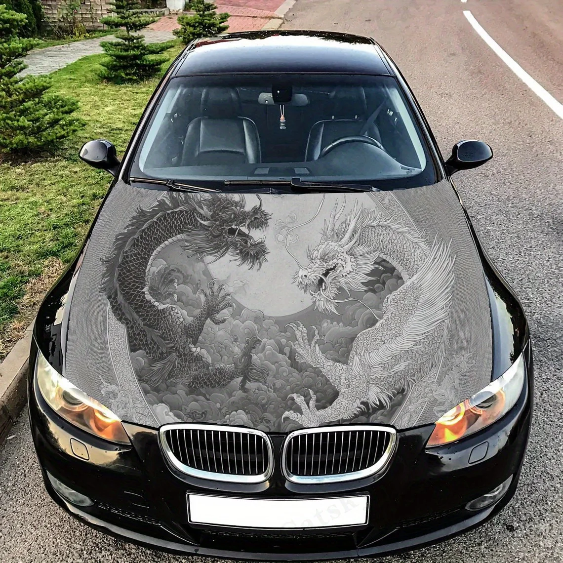 

Artistic traditional cultural ink - wash dragon Decal stickers for car hoods, stickers for decorating car covers, and vinyl wrap
