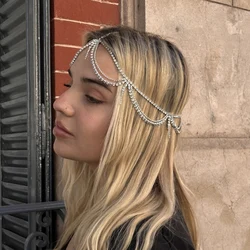 Stonefans Tassel Hat Women Free Shipping Y2k Headband Jewelry Rhinestone Bridesmaid's Forehead Chain Hair Crystal Wedding Party