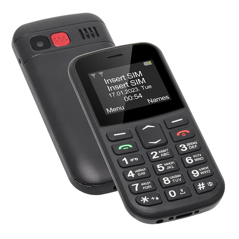 UNIWA-Dual Sim Feature Phone, rádio sem fio, teclado grande, SOS, telefone celular sênior para idosos, Inglês, russo, árabe, telefones 2G, B210