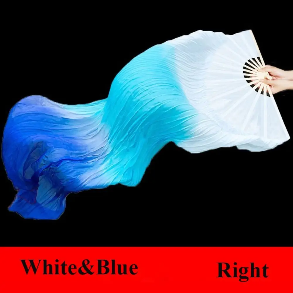 Venta caliente chico mujer abanico de danza del vientre Color degradado multicolores abanico de imitación largo 150cm abanicos de seda de rayón accesorios de baile