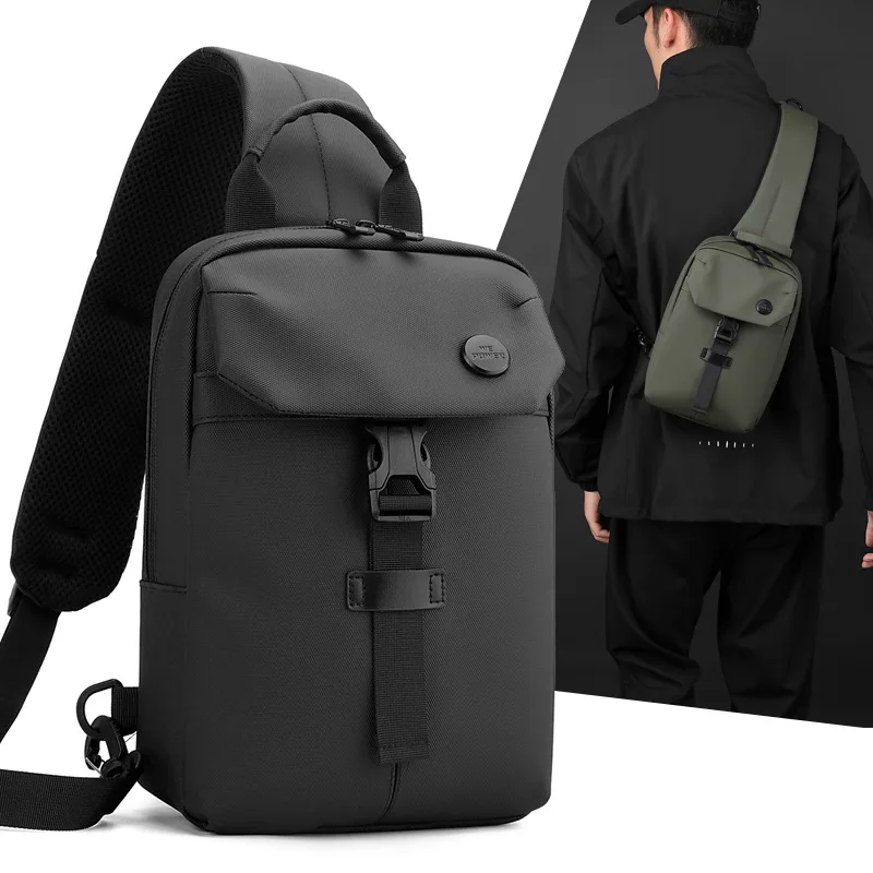 Men's leisure chest bag large capacity shoulder bag simple design practical waterproof crossbody bag