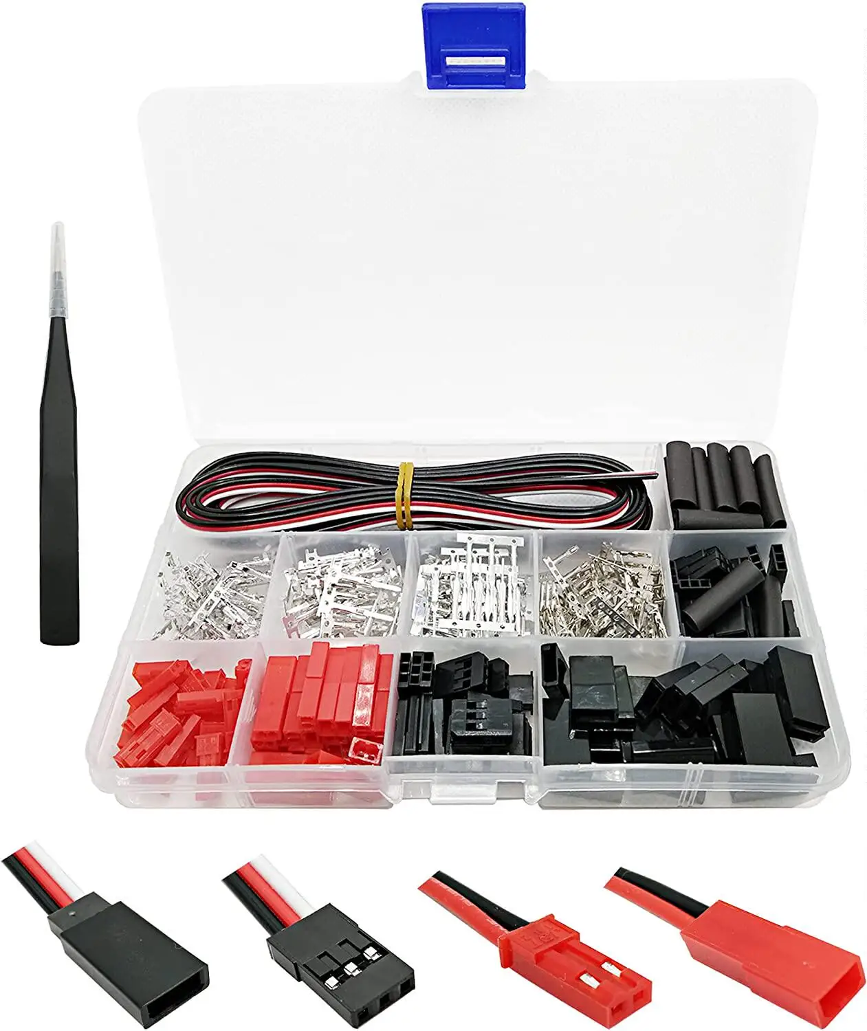 400PCS kit plug male and female connector butt joint JST SYP Futaba RC model connector.