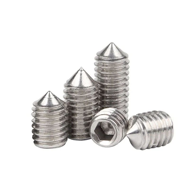 Conjunto de parafusos sem cabeça de ponto sextavado de aço inoxidável DIN914 304 com tamanhos M3, M4, M5, M6, M8, M10 - Alta - variedade de dureza