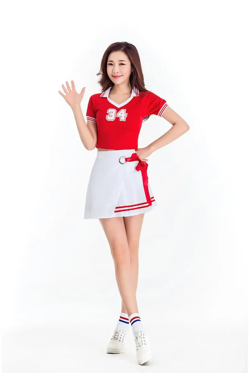 Sport Cheerleader Costume High School Girl Cheerleader Uniform Basketball Game Team Show Women Dress