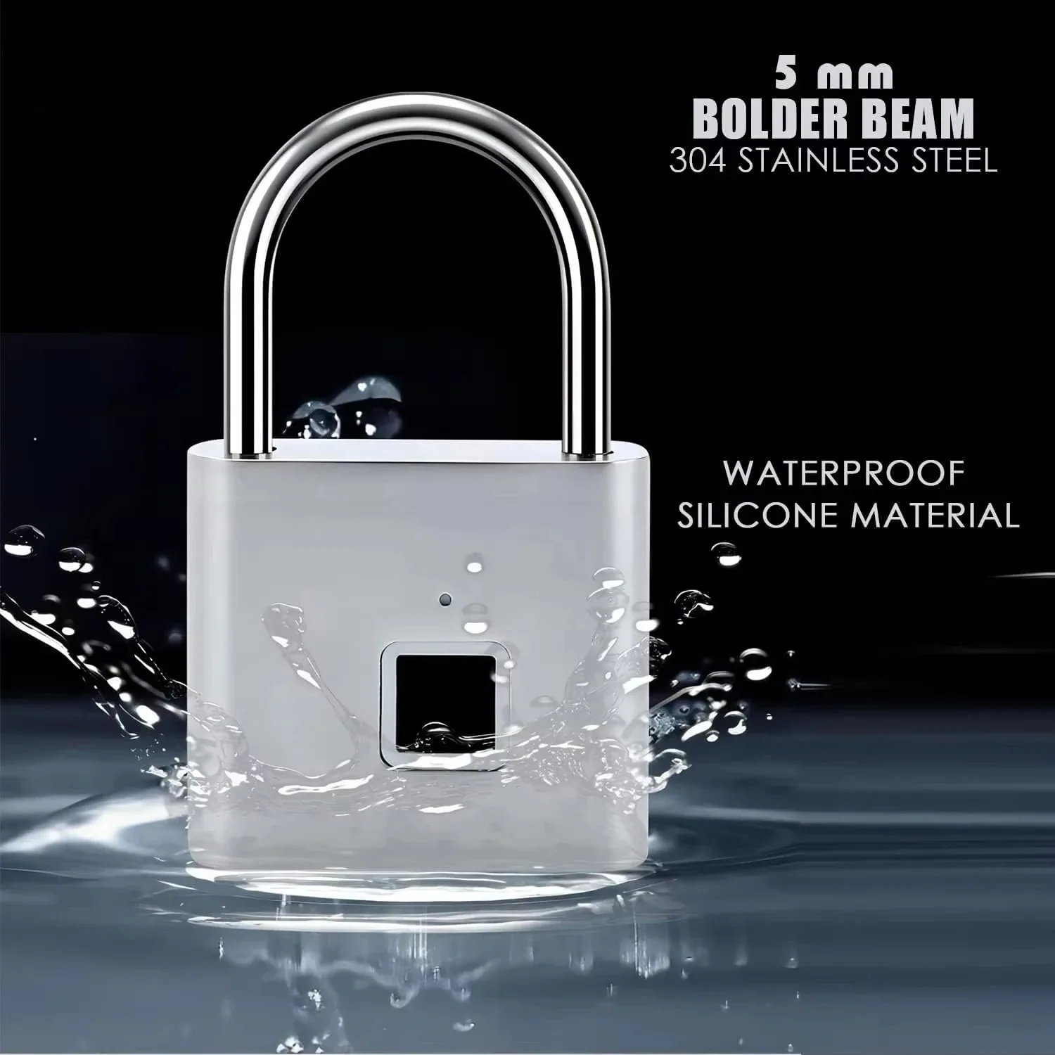 Fingerprint Lock Keyless USB Charging Smart Padlock Waterproof Portable Anti-theft Door Lock can store 30 fingerprints