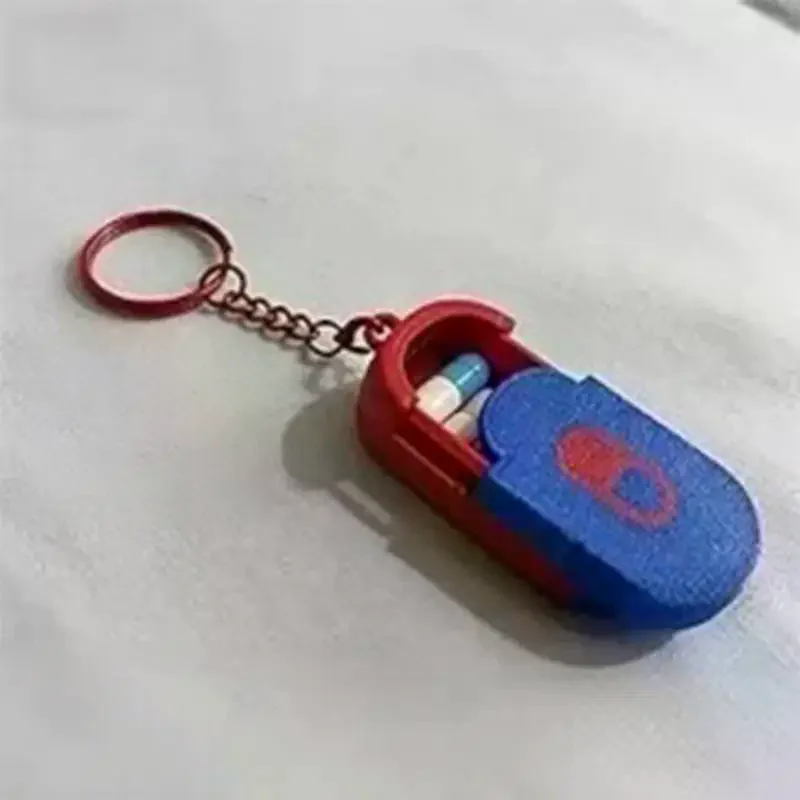 /Kuz/3D Printing Mini Slide Top Pill Organizer Keychain For Office Workers Compact Travel Medicine Box