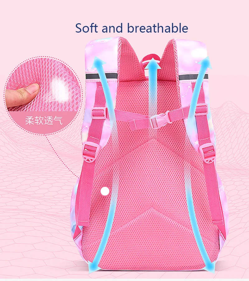 Children's Shoulder Bag Girl Backpack School Bag Purple Travel Teen Schoolbag Primary Kawaii Cute Waterproof Kid Girl Backpack