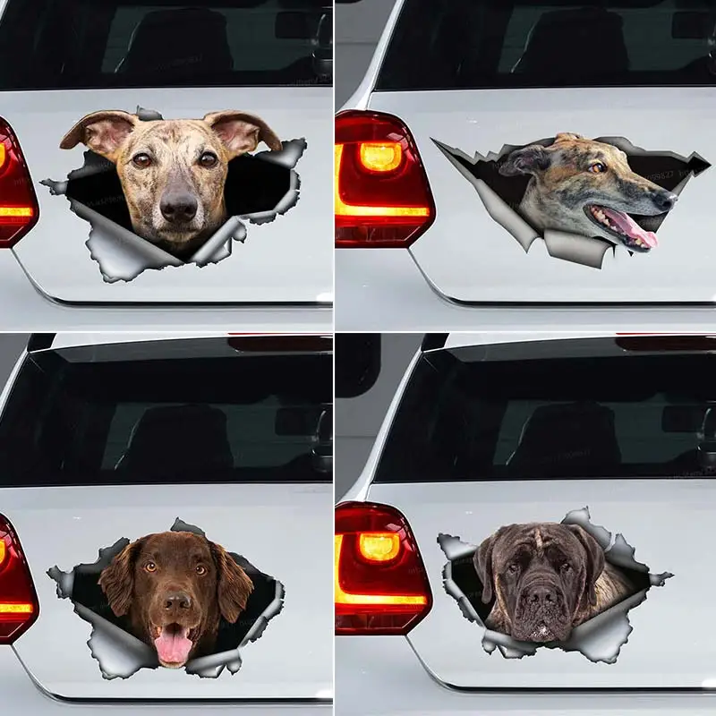 

Brindle greyhound Pet Dog Car Sticker Waterproof Vinyl Decal on Bumper Rear Window Laptop Animal Decal Car Accessories SH127