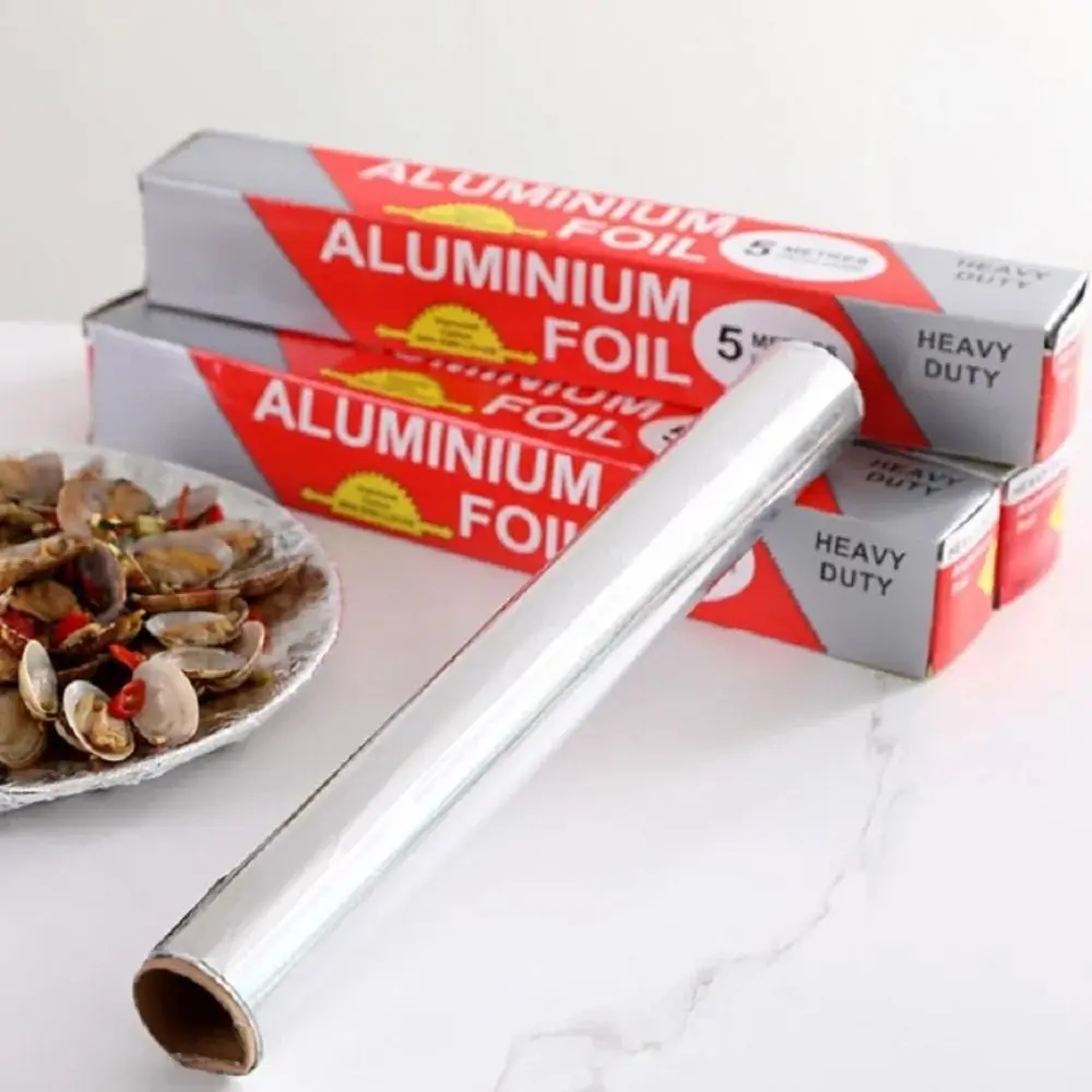 5M/10M/20M Aluminium Catering Tin Foil Disposable BBQ Accessories Baking Wrap Tin Foil Thickened Heat Safe