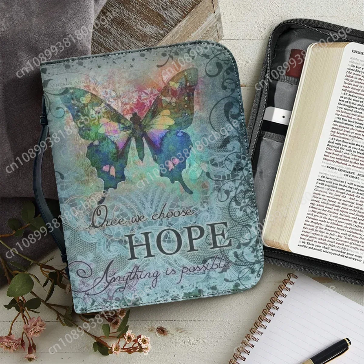 

Women's Church Bible Bag Practical Bible Case With Pockets Zippered Handle Handbags for Ladies Christian Bible Holy Storage Bags