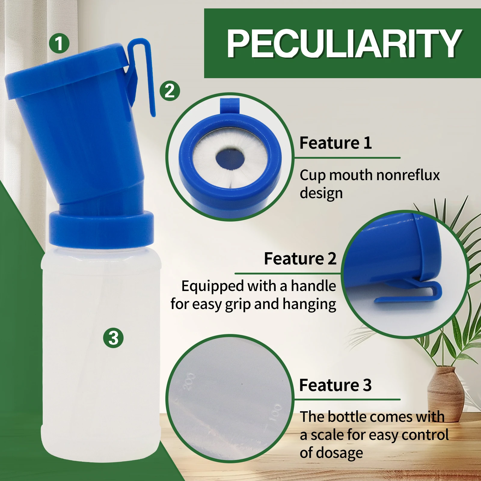 Plastic Teat Dip Cup with Brush Non Reflow Nipple Cleaning Disinfection Dip Cup for Cow Sheep Goat Portable Livestock Supplies