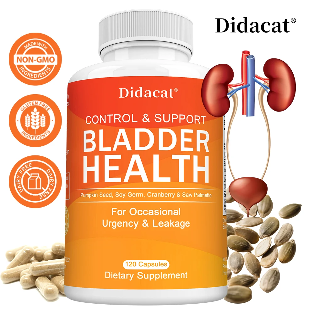 

4 in 1 Bladder Support Capsules, Pumpkin Seed & Saw Palmetto, Support Urinary Tract, Bladder & Prostate Wellness & Hair Health