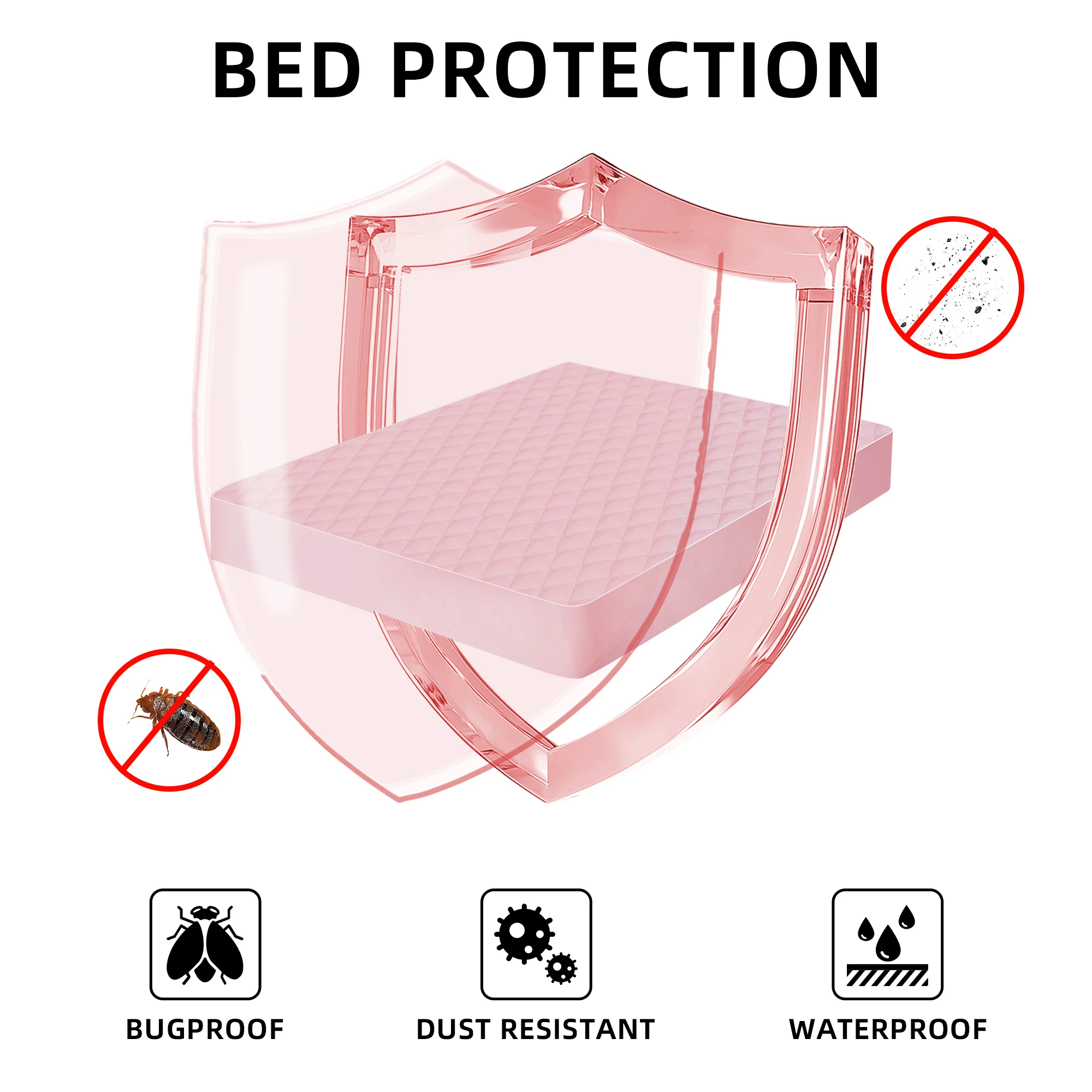 2Pcs,Buy One Selected Color Get One Random Free Quilted Waterproof Mattress Cover, Comfortable Stain & Wrinkle Resistant
