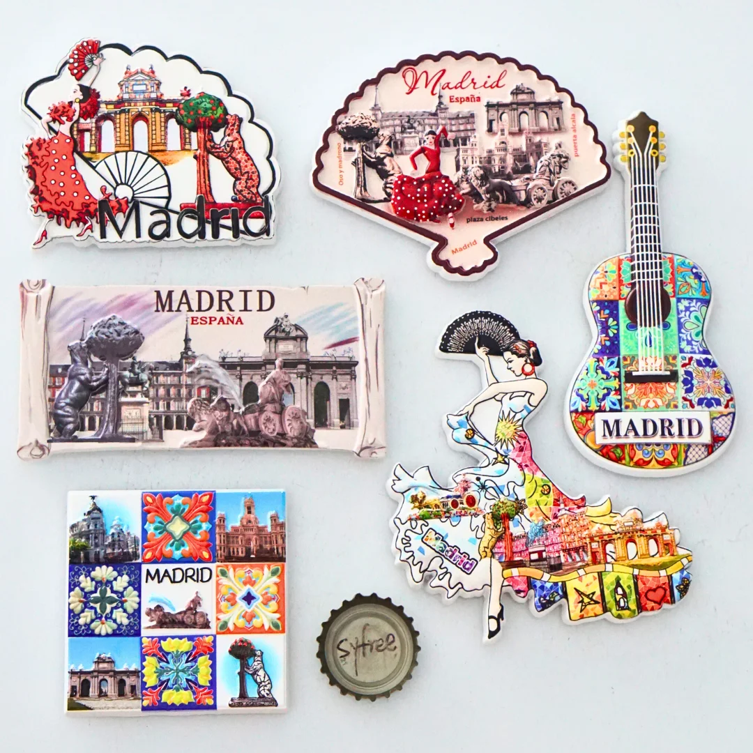 1pc, Madrid Fridge Magnets, Madrid Tourism Fridge Magnets, Spain Fridge Magnets, Spain Tourism Fridge Magnets, Madrid Home Decor