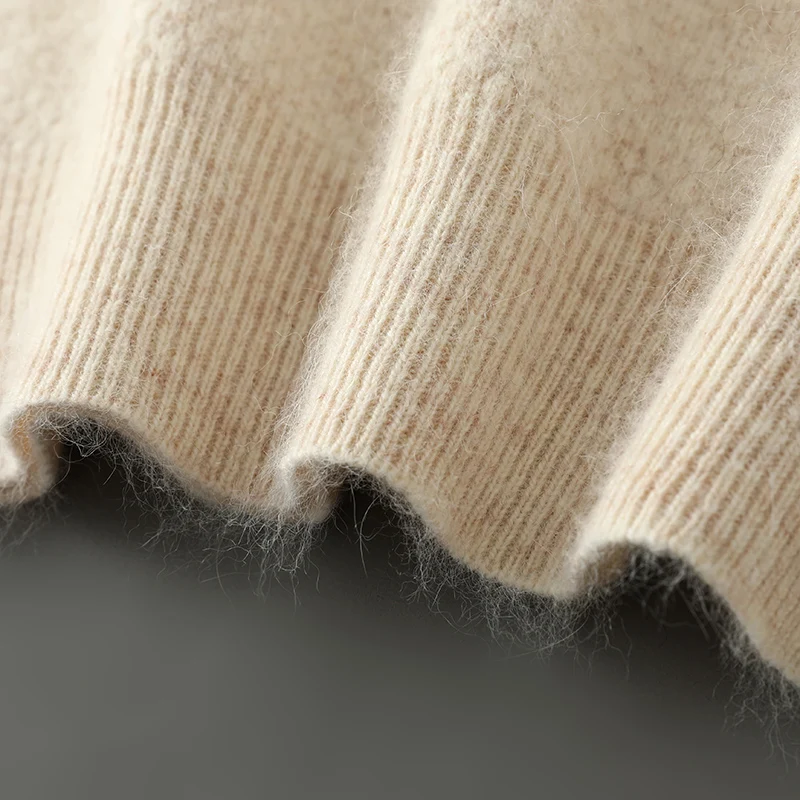 DjzDsm Men\'s 100% Mink Cashmere Top Polo Collar Sweater Casual Business Cashmere Sweater New Knitted Sweater Autumn and Winter