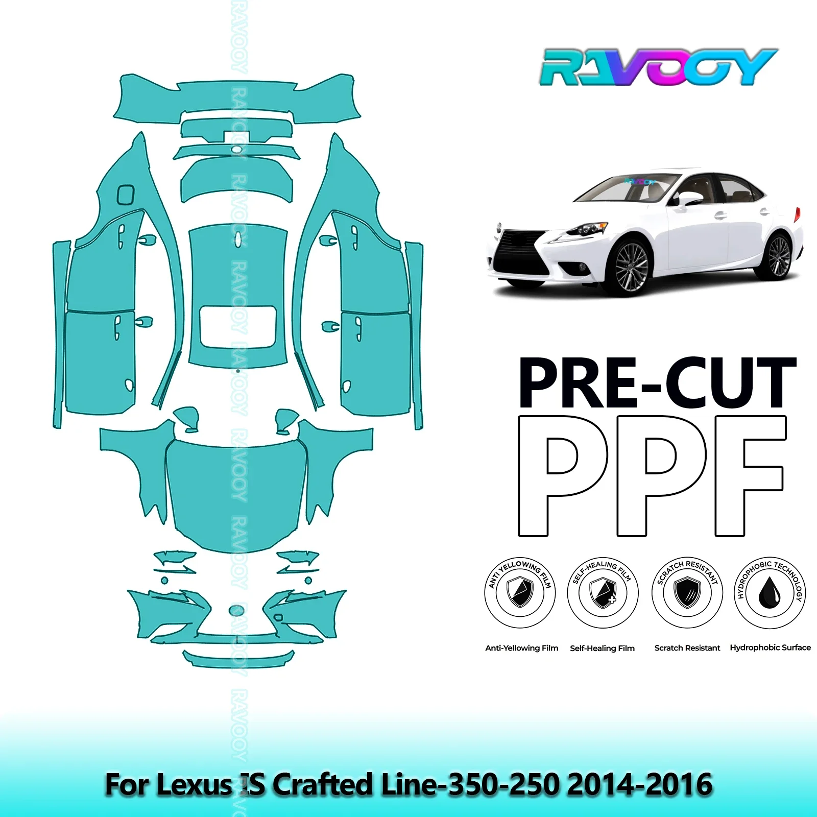 

8.5Mil Full Vehicle Precut PPF Paint Protection Film For Lexus IS Crafted Line-350-250 2014-2016
