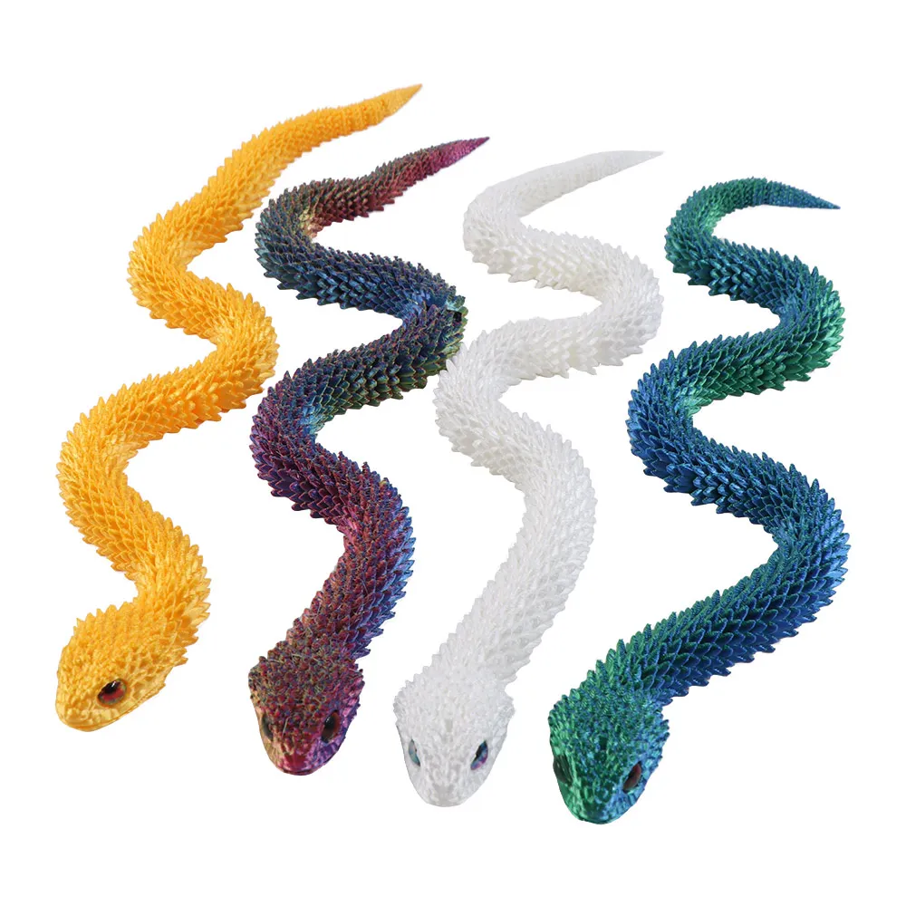 Realistic 3D Printed Snake 30/45/60cm Rotatable Simulated Snake Ornament PLA Multicolor Animal Simulation Model Car Decoration