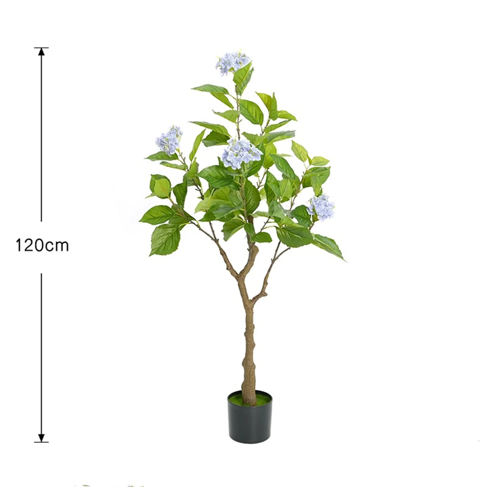 Artificial Hydrangea Tree, 4ft Blue Flowers Potted Decorative Hydrangea Flowers Tree, Modern Artificial Tree for Indoor Home