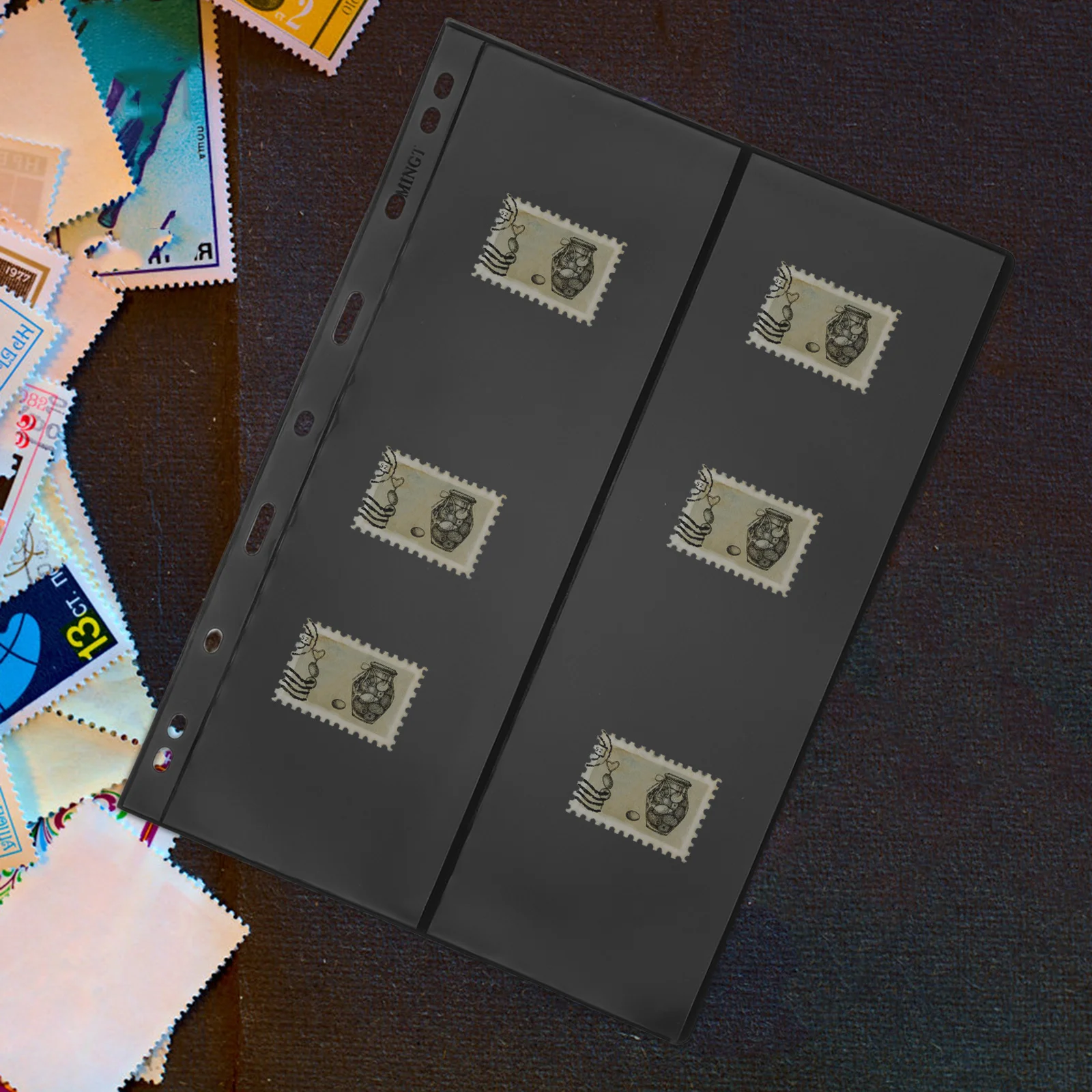 10 pcs Stamp Collection Album Inserts Double-Sided A5 Looseleaf Pages For Stamp Storage Holder Organizer Binder Saver Sheet