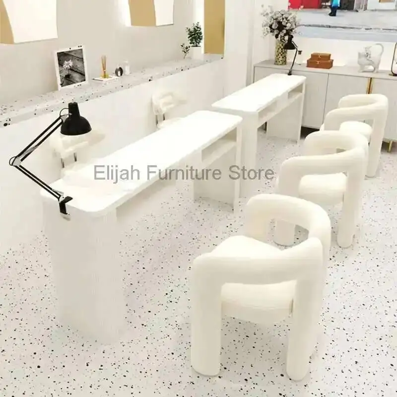 Style Simple Nail Multifunction Cream Modern Tables Storage Vacuum Cleaner Nail Tables Dressing Reception Desks Furniture FYMT