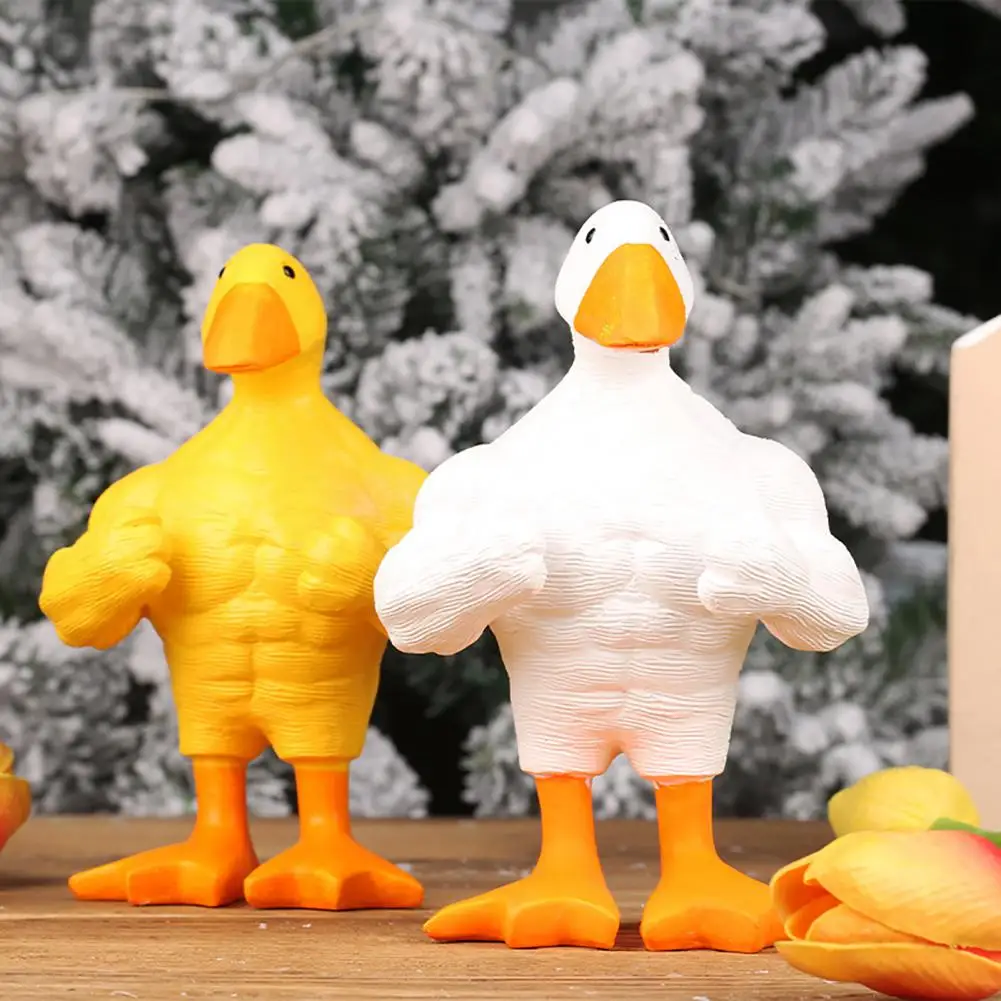 Duck Ornament Desktop Duck Decoration Resin Duck Figurine Fitness Statue White Yellow Shape Ornament for Table Decor Home