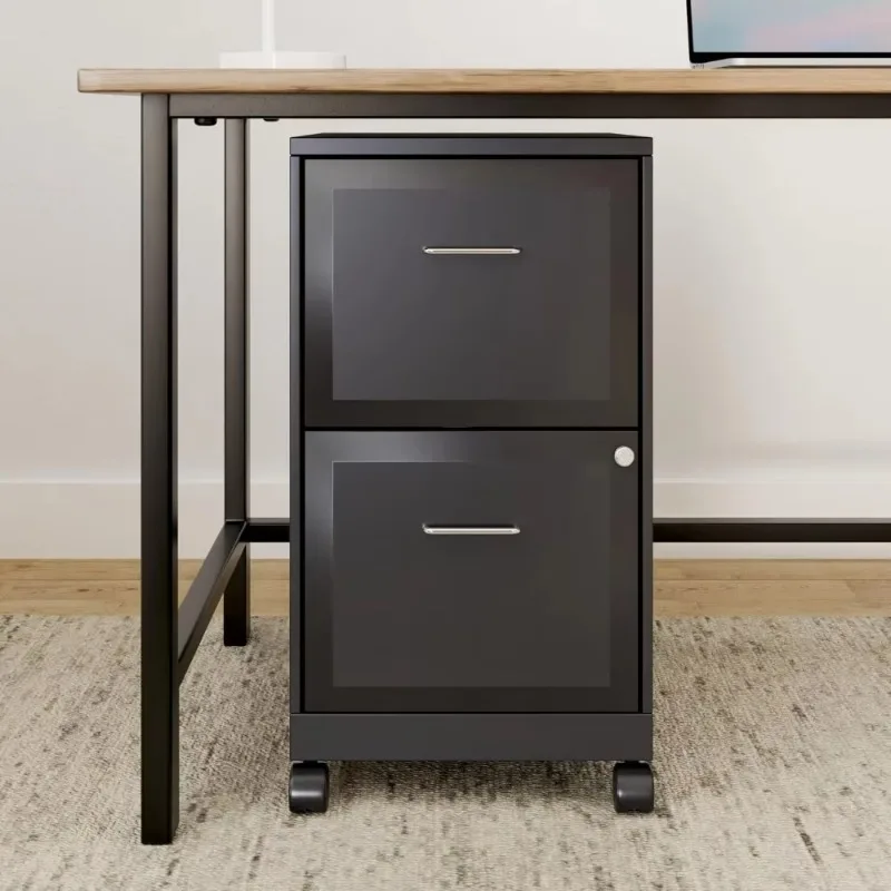 

2-Drawer Vertical File Cabinets, for Letter Size Documents, Lockable & Mobile, Filing Cabinets (18" D x 14" W x 26.3" H)