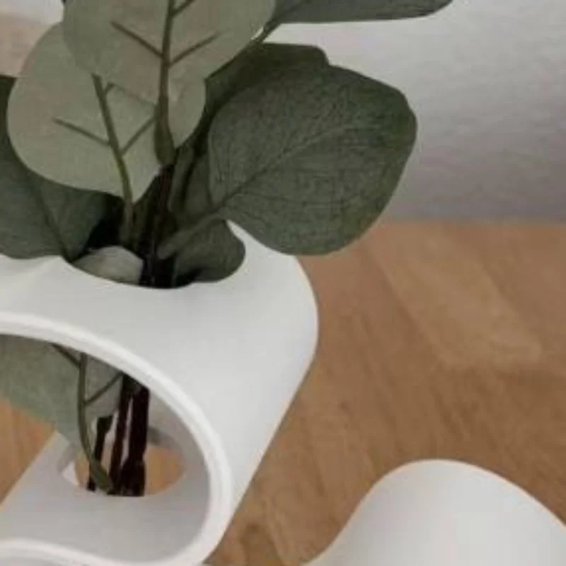 Modern Minimalist Curved 3D Printed Vase Creative Ribbon-Shaped Dried Flower Holder Nordic Style Desktop Decorative Vessel