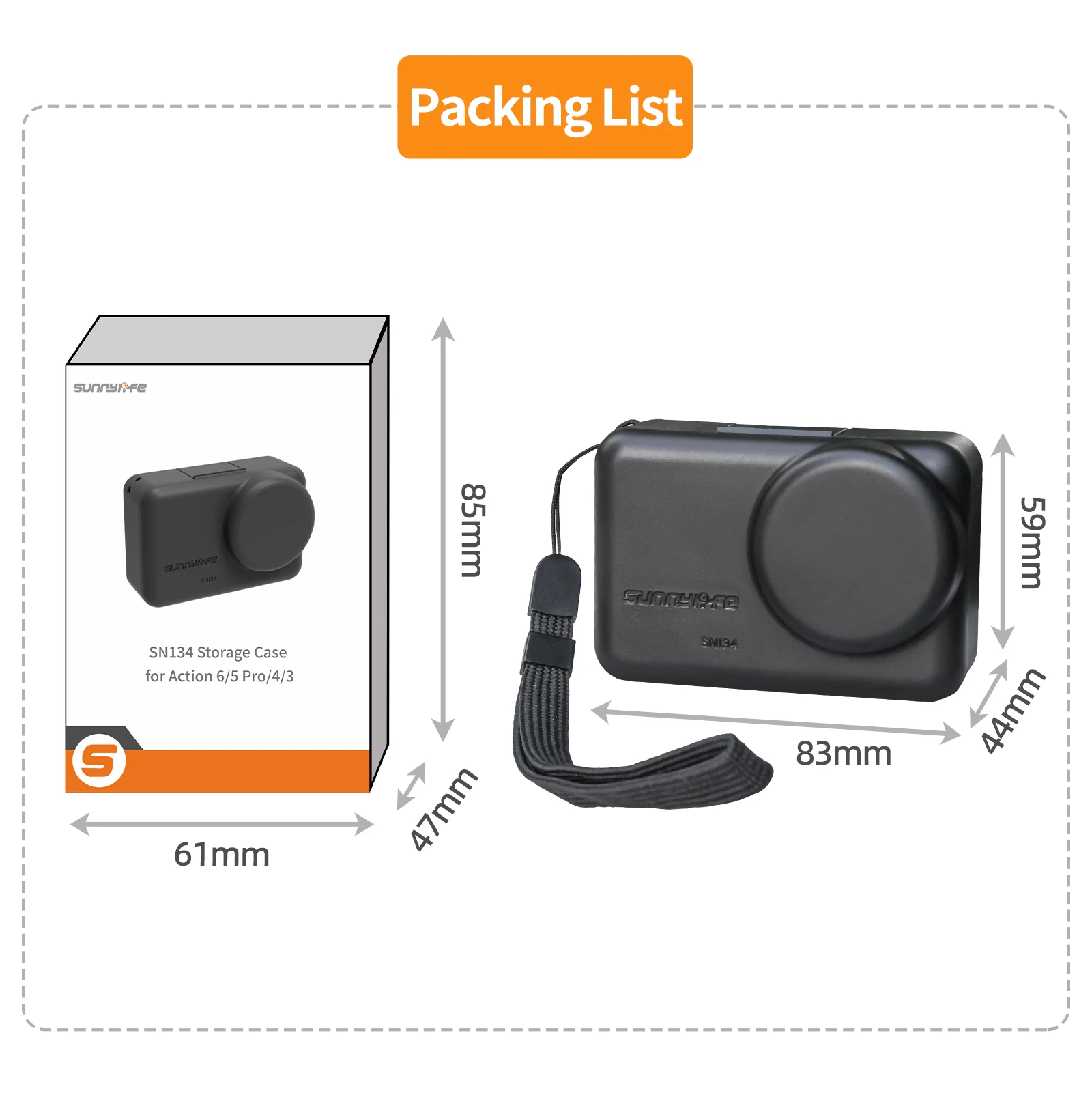 ل DJI Action 6/5 Pro/4/3 حافظة تخزين مقاومة للصدمات ملحقات حماية محمولة لكاميرات الحركة