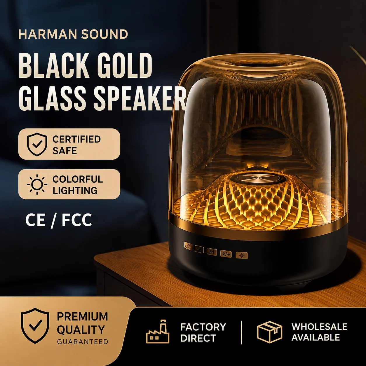 JAVONLH 4th Generation Bluetooth Speaker, Wireless Subwoofer, Seven-Color Light, Card Slot USB Speaker