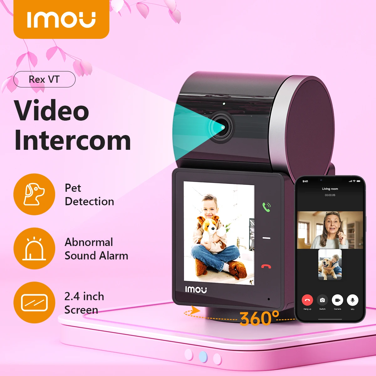 

IMOU Rex VT 5MP Indoor Baby Monitor Wifi PTZ Security Camera One-touch Video Call AI Human & Pet Detection Two Way Audio