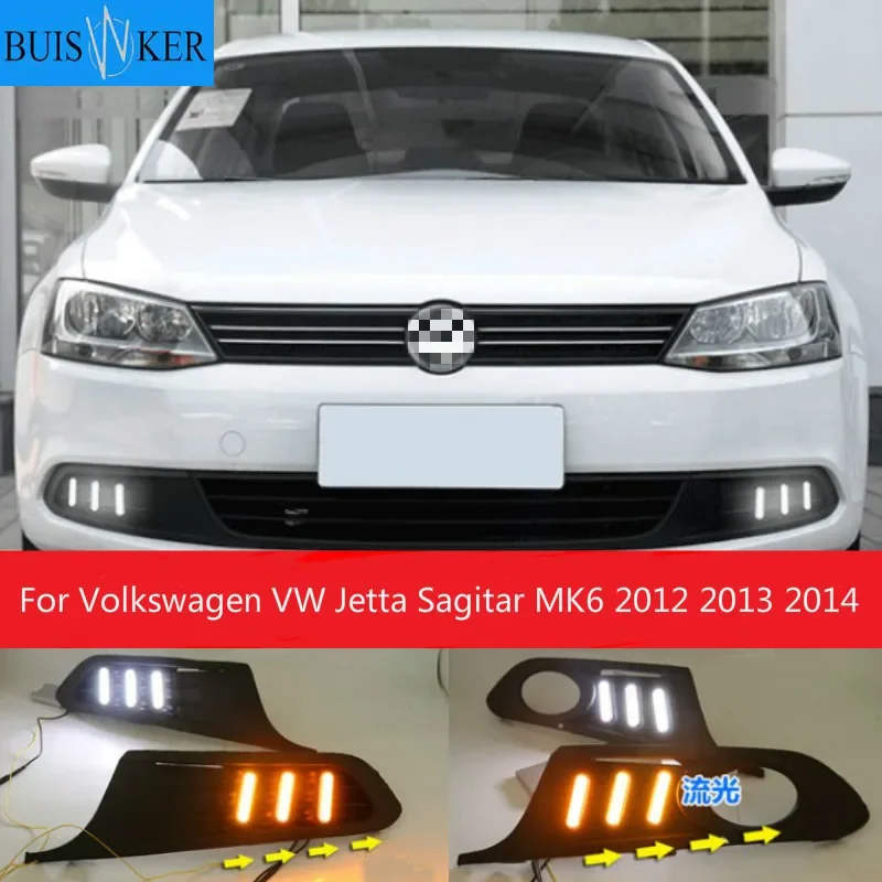 

For Volkswagen VW Jetta Sagitar MK6 2012 2013 2014 car styling driving LED DRL Daytime Running Light Daylight